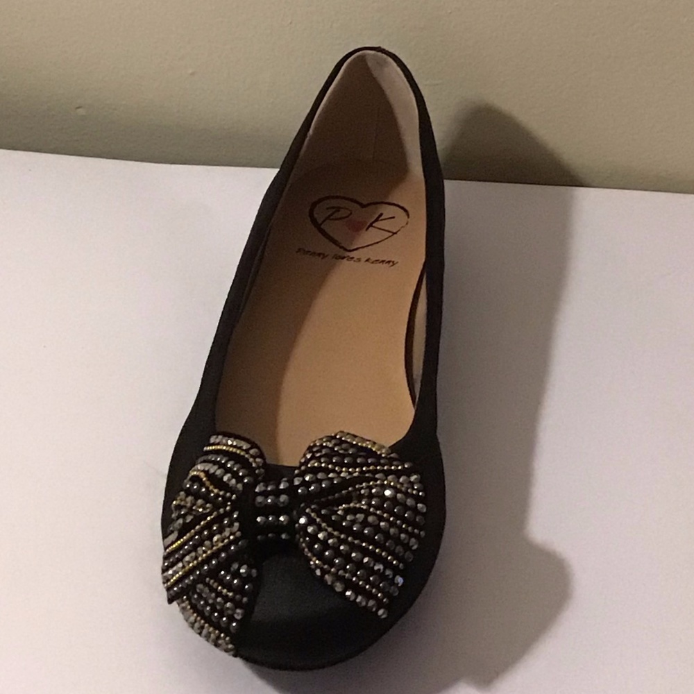 Penny Loves Kenny black satin flats.